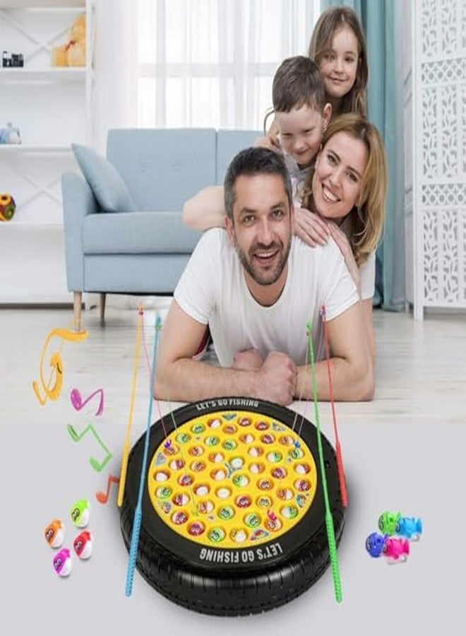 لعبة صيد السمك الموسيقية الدوارة من أبيز، مع 45 سمكة و4 صنارات - Image 5